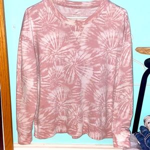 Freely pink and white tie dye shirt.